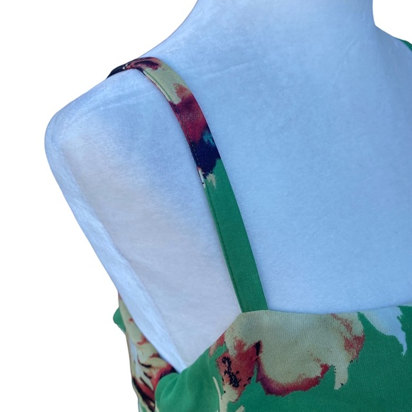 CABi Green Floral Flounce Tank Top M - Picture 9 of 13